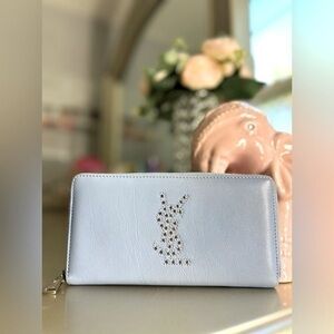 Yves Saint Laurent YSL Blue Long Zipper Wallet